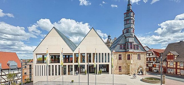 Neubau des Korbacher Rathaus mit Recyclingbeton von HERING. Erstes Urban Mining Projekt in Deutschand