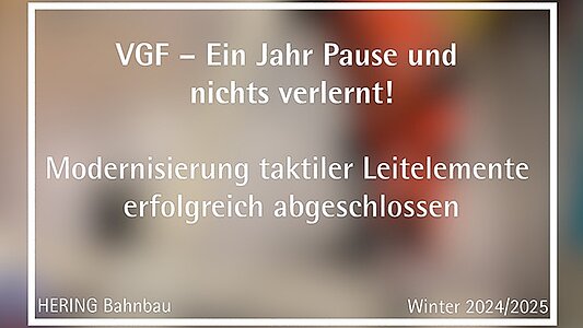 Bahnbau Ingenieurbau für die VGF Frankfurt