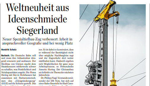 Gleisgründungszug im Einsatz in Bad Cannstatt