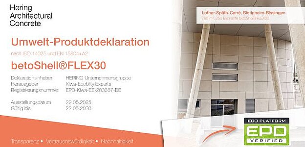 Unser Produkt betoShell®FLEX30 hat eine EPD-Verifizierung erhalten.