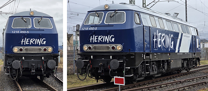 Lok BR218 im HERING-Design