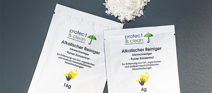 Alkalischer Reiniger als Pulver