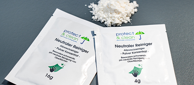 Neutraler Reiniger als Pulver