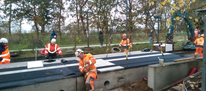 Hering-Bahnsteigelemente für Kvaerndrup, Dänemark